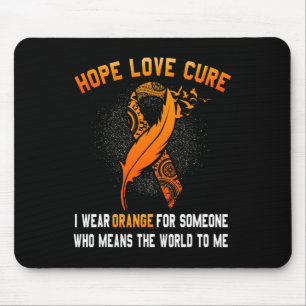 Leukemia Awareness Cancer Orange Ribbon Family Sup Mouse Pad