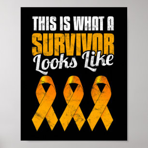 Leukemia Awareness Cancer Survivor Orange Ribbon  Poster