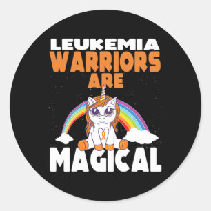Leukemia Awareness Cute Magical Unicorn Blood Canc Classic Round Sticker