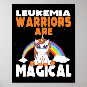 Leukemia Awareness Cute Magical Unicorn Blood Canc Poster