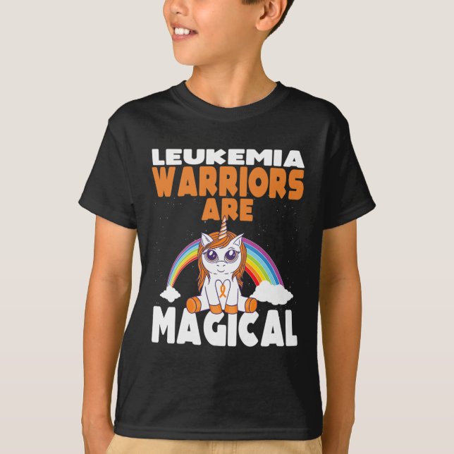 Leukemia Awareness Cute Magical Unicorn Blood Canc T-Shirt (Front)