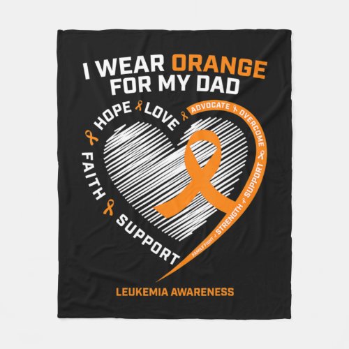 Leukemia Awareness Dad Products Gifts Leukemia Awa Fleece Blanket