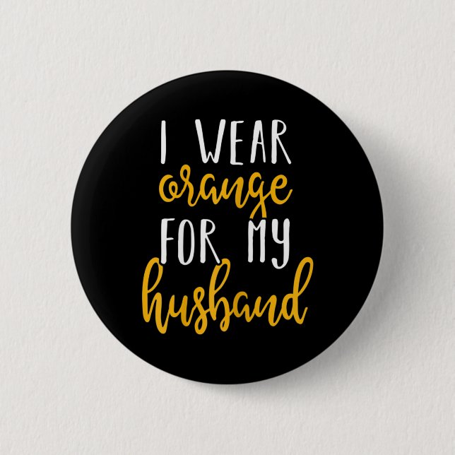Leukemia Awareness Design Gift For Husband Support Button (Front)
