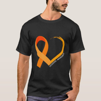 Leukemia Awareness Design With Orange Ribbon Great T-Shirt