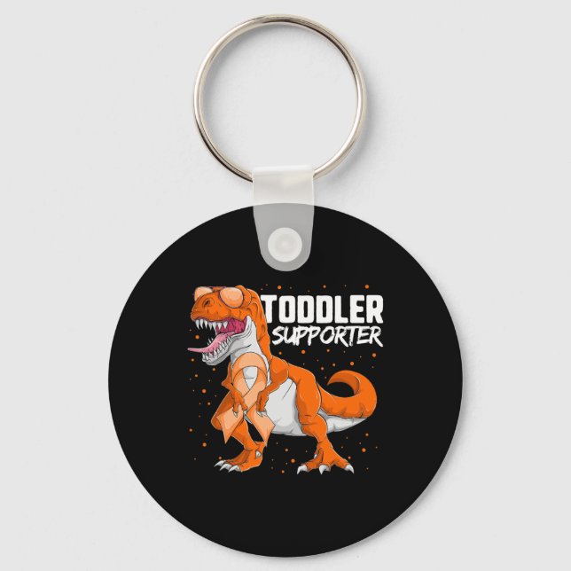 Leukemia Awareness Dinosaur  Keychain (Front)