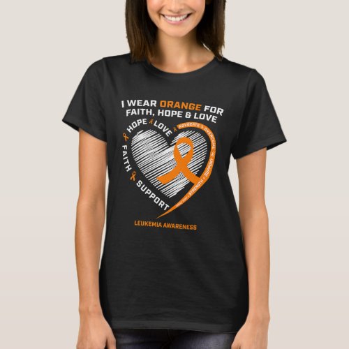 Leukemia Awareness Faith Hope Love Christian Cance T_Shirt