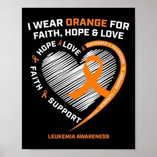 Leukemia Awareness  Faith Hope Love Leukemia Aware Poster (Front)