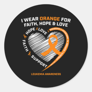 Leukemia Awareness Faith Hope Love Leukemia Awaren Classic Round Sticker
