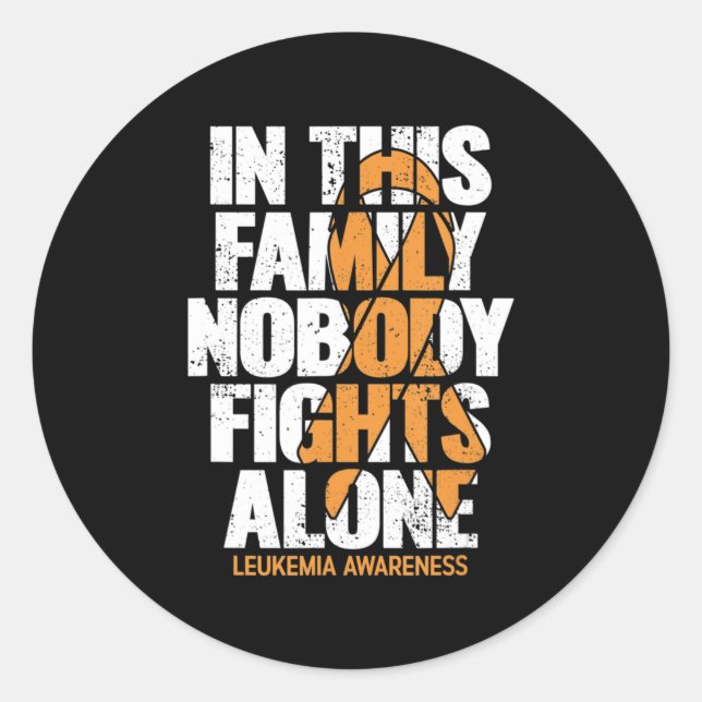 Leukemia Awareness  Family Support Leukemia Awaren Classic Round Sticker (Front)