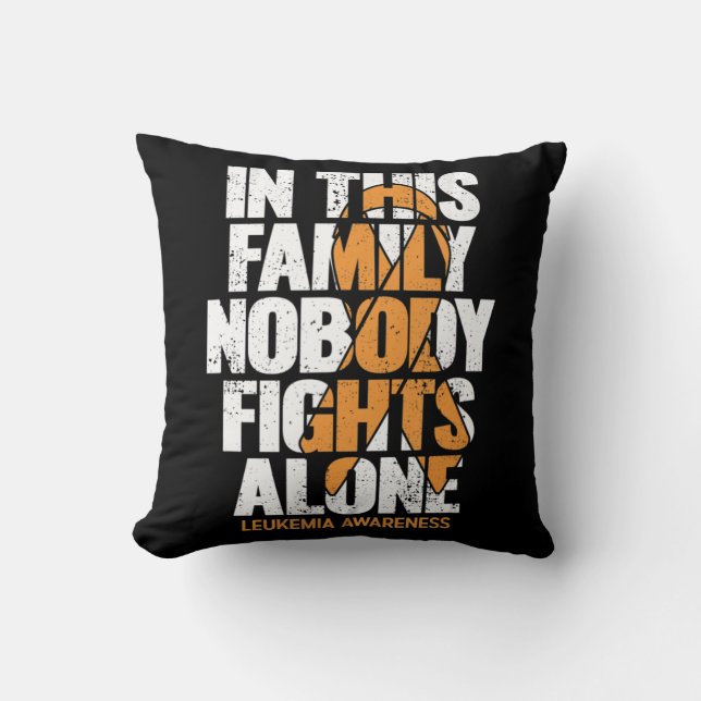 Leukemia Awareness  Family Support Leukemia Awaren Throw Pillow (Front)