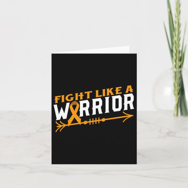 Leukemia Awareness Fight Like A Warrior Blood Canc Card (Front)