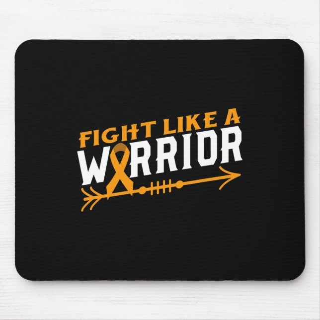 Leukemia Awareness Fight Like A Warrior Blood Canc Mouse Pad (Front)