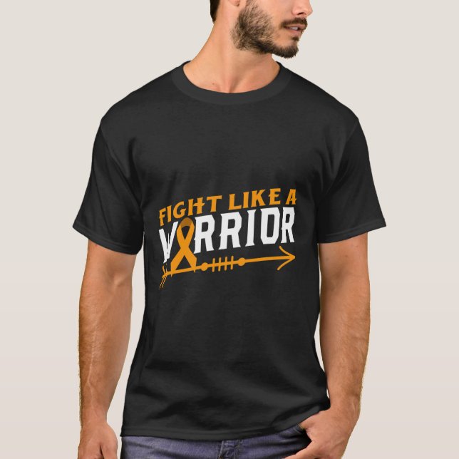 Leukemia Awareness Fight Like A Warrior Blood Canc T-Shirt (Front)