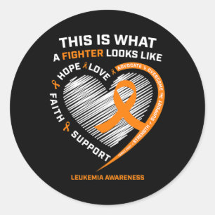 Leukemia Awareness Fighter Gifts Men Women Mom Dad Classic Round Sticker