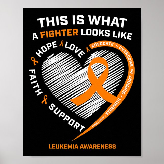 Leukemia Awareness Fighter Gifts Men Women Mom Dad Poster (Front)