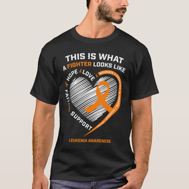 Leukemia Awareness Fighter Gifts Men Women Mom Dad T-Shirt (Front)