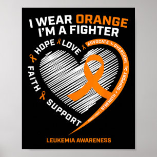 Leukemia Awareness Fighter Men Women Mom Dad Gifts Poster