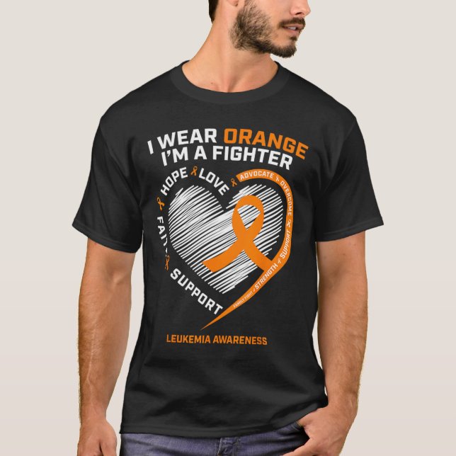 Leukemia Awareness Fighter Men Women Mom Dad Gifts T-Shirt (Front)