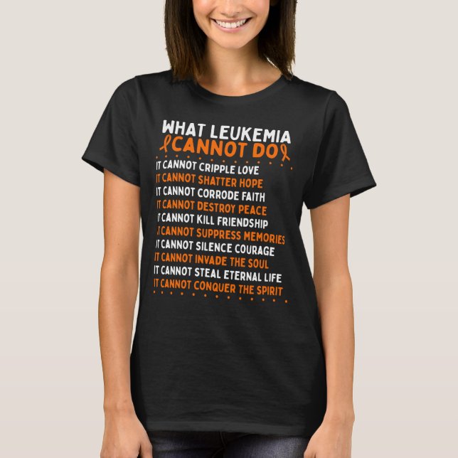 Leukemia Awareness Fighter Warrior Ribbon T-Shirt (Front)