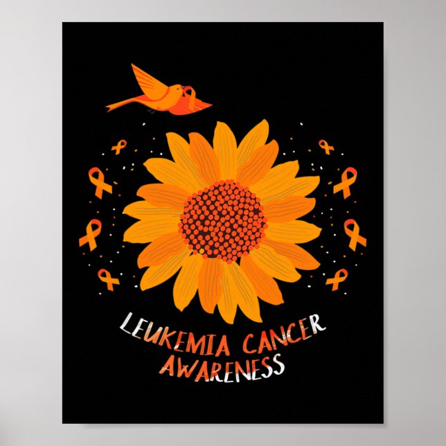 Leukemia Awareness Flowers Gift Leukemia  Poster (Front)