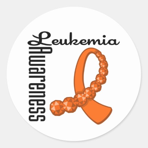 Leukemia Awareness Gemstone Ribbon Classic Round Sticker