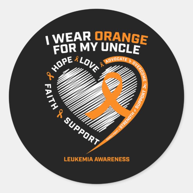 Leukemia Awareness Gifts Uncle Women Kids Leukemia Classic Round Sticker (Front)