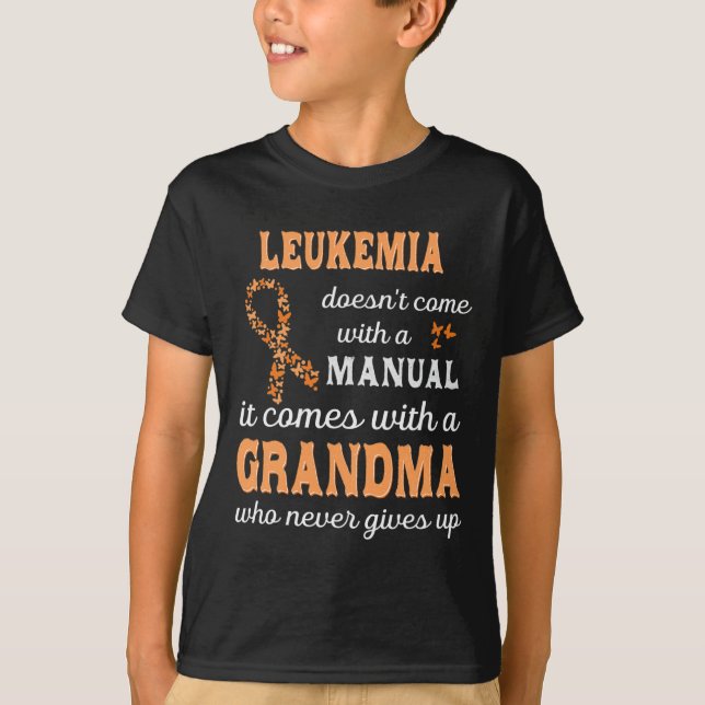 Leukemia awareness Grandma Support Leukemia Warrio T-Shirt (Front)