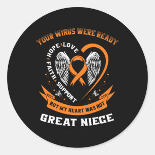 Leukemia Awareness Great Niece Childhood Cancer It Classic Round Sticker