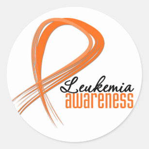 Leukemia Awareness Grunge Ribbon Classic Round Sticker