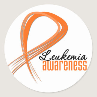 Leukemia Awareness Grunge Ribbon Classic Round Sticker