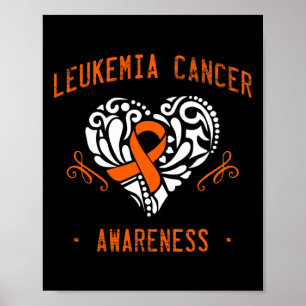 Leukemia Awareness Heart Ribbon Hope Poster