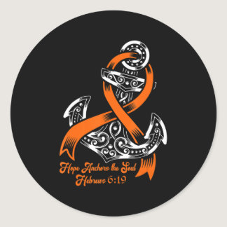 Leukemia Awareness  Hope Anchors The Soul Hebrews  Classic Round Sticker