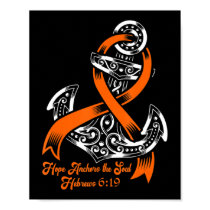 Leukemia Awareness  Hope Anchors The Soul Hebrews  Poster