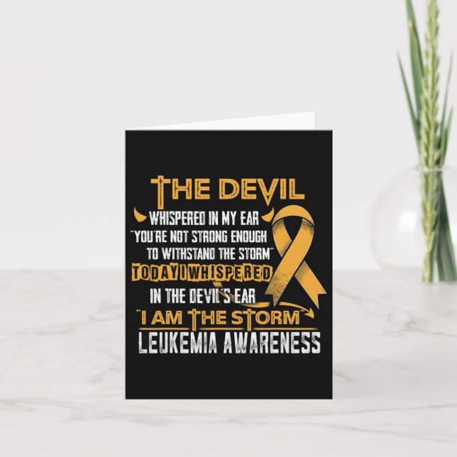 Leukemia Awareness I Am The Storm Devil  Card (Front)