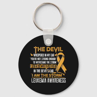 Leukemia Awareness I Am The Storm Devil  Keychain