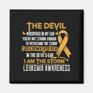Leukemia Awareness I am the Storm Devil  Magnet