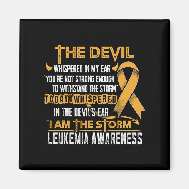 Leukemia Awareness I am the Storm Devil  Magnet (Front)