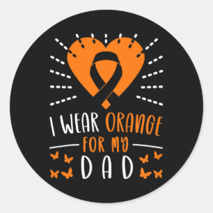 Leukemia Awareness I Wear Orange For My Dad Heart Classic Round Sticker