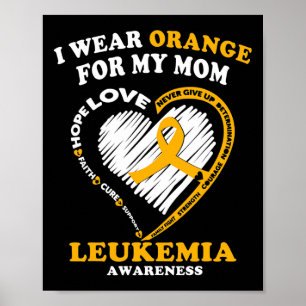 Leukemia Awareness - I Wear Orange For My Mom Poster