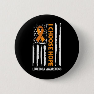Leukemia Awareness Leukemia Cancer Usa Flag Orange Button