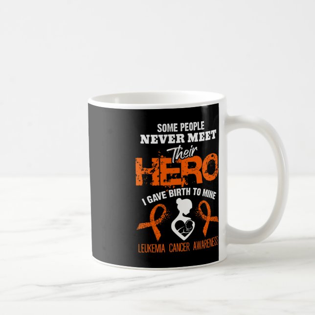 Leukemia Awareness Meet My Hero  Coffee Mug (Right)