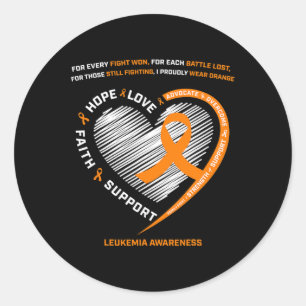 Leukemia Awareness Men Women Kids Family Leukemia Classic Round Sticker