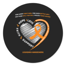 Leukemia Awareness Men Women Kids Family Leukemia  Classic Round Sticker