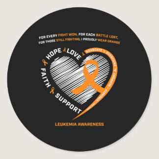 Leukemia Awareness Men Women Kids Family Leukemia  Classic Round Sticker