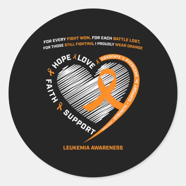 Leukemia Awareness Men Women Kids Family Leukemia  Classic Round Sticker (Front)
