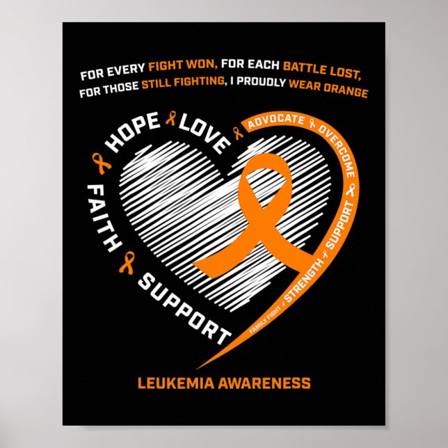 Leukemia Awareness Men Women Kids Family Leukemia  Poster (Front)