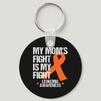 Leukemia Awareness  Mom Fight Orange Ribbon Gift I Keychain