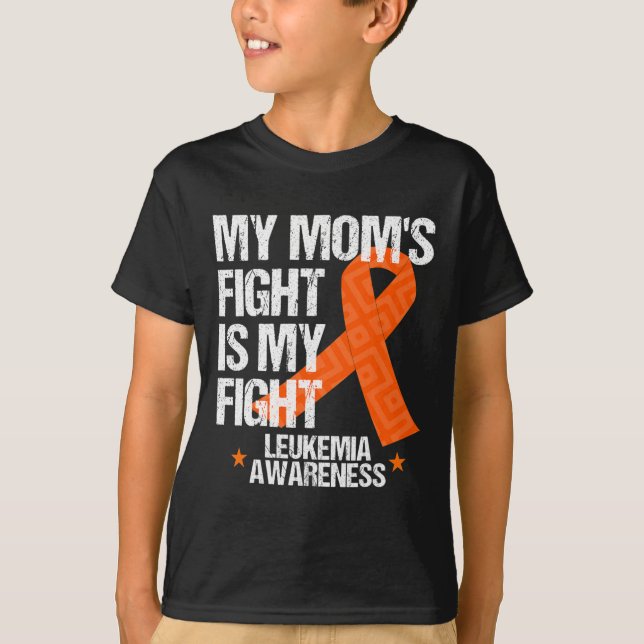 Leukemia Awareness  Mom Fight Orange Ribbon Gift I T-Shirt (Front)