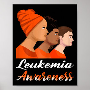 leukemia awareness Mom Orange Ribbon Warrior Fight Poster