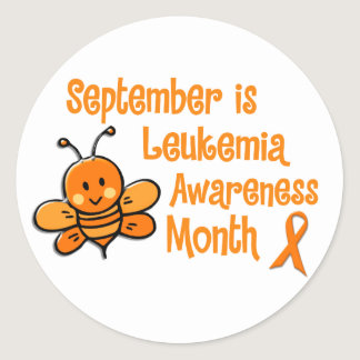 Leukemia Awareness Month Bee 1.3 Classic Round Sticker